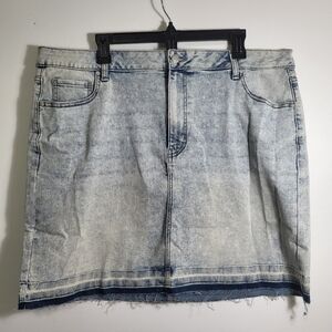 NWT Time & Tru acid wash jean mini skirt  women's 18  #1701